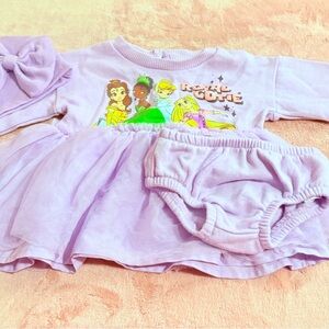Disney Baby 3-Piece Set for 0-3 Months Rapunzel Cinderella Tiana And Belle Dress